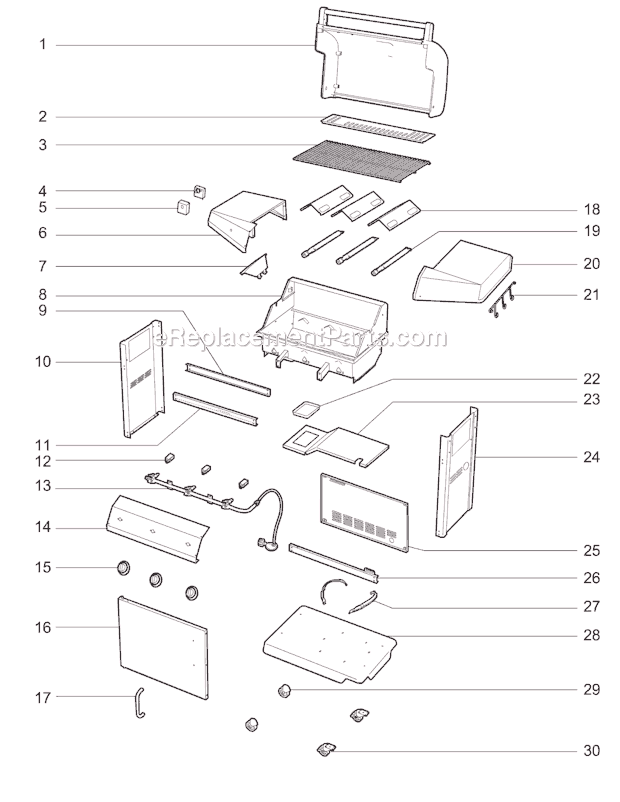 Page A Diagram and Parts List for 31731174 2009 Weber Grill