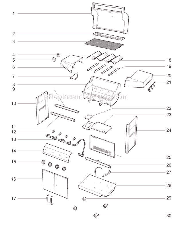 Page A Diagram and Parts List for 31741174 2009 Weber Grill