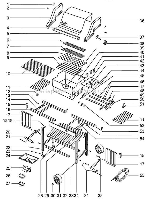 Page A Diagram and Parts List for 321201  Weber Grill
