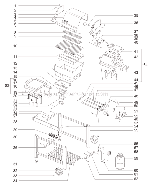 Page A Diagram and Parts List for 3260698  Weber Grill