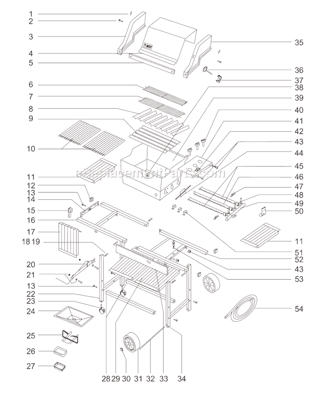 Page A Diagram and Parts List for 327298  Weber Grill