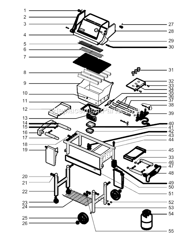 Page A Diagram and Parts List for 3280001 2003 Weber Grill