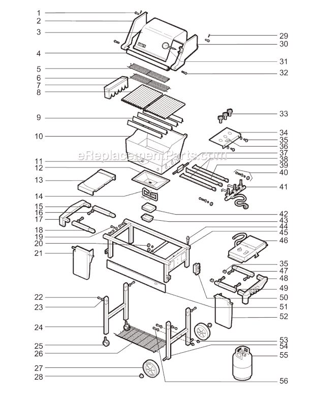 Page A Diagram and Parts List for 3290699  Weber Grill