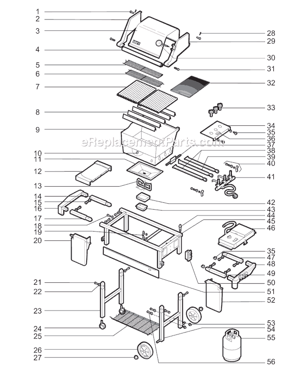 Page A Diagram and Parts List for 3290901  Weber Grill