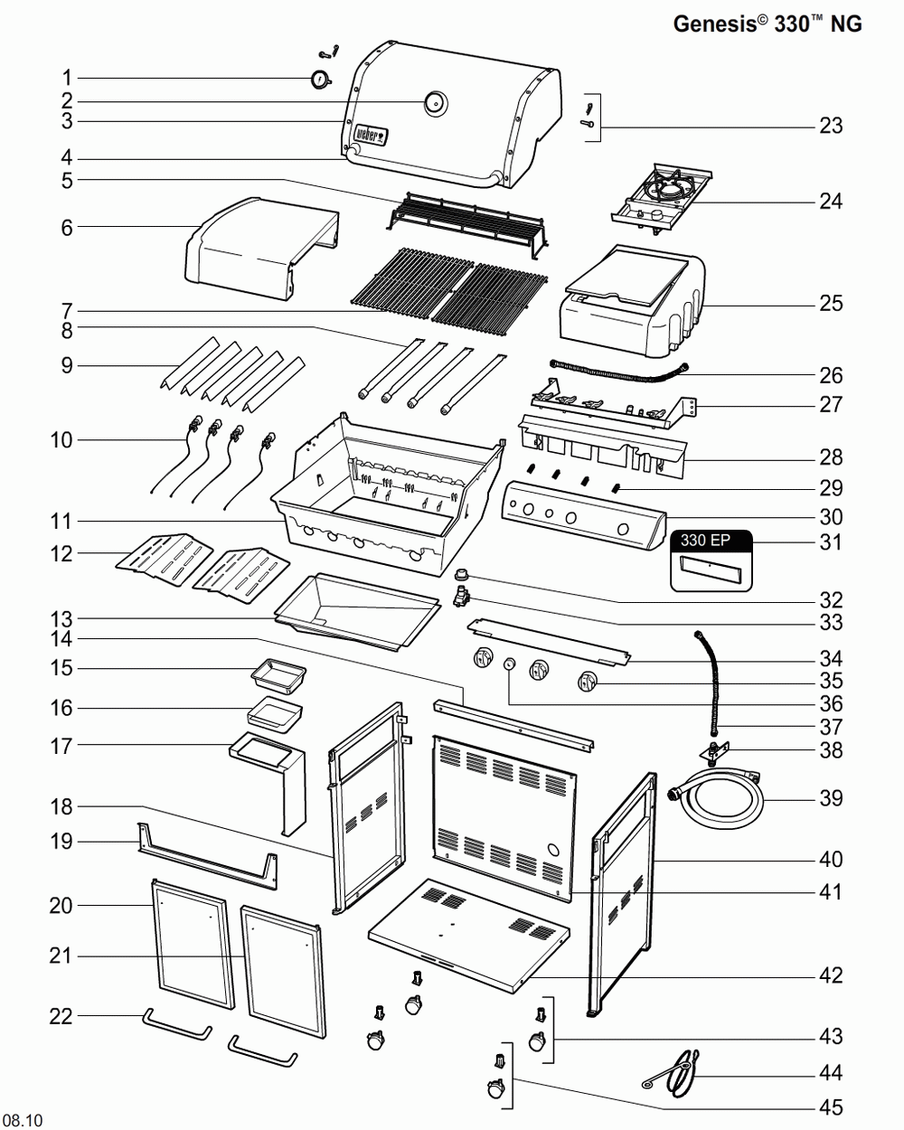 Diagram Diagram and Parts List for 6631701  Weber Grill