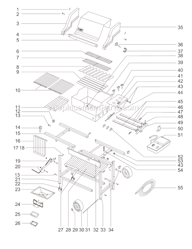 Page A Diagram and Parts List for 331001  Weber Grill