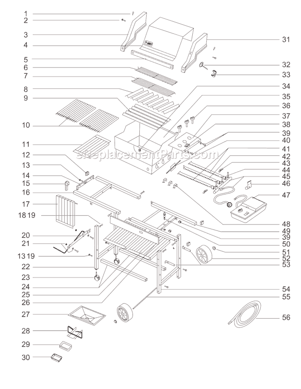 Page A Diagram and Parts List for 331298  Weber Grill