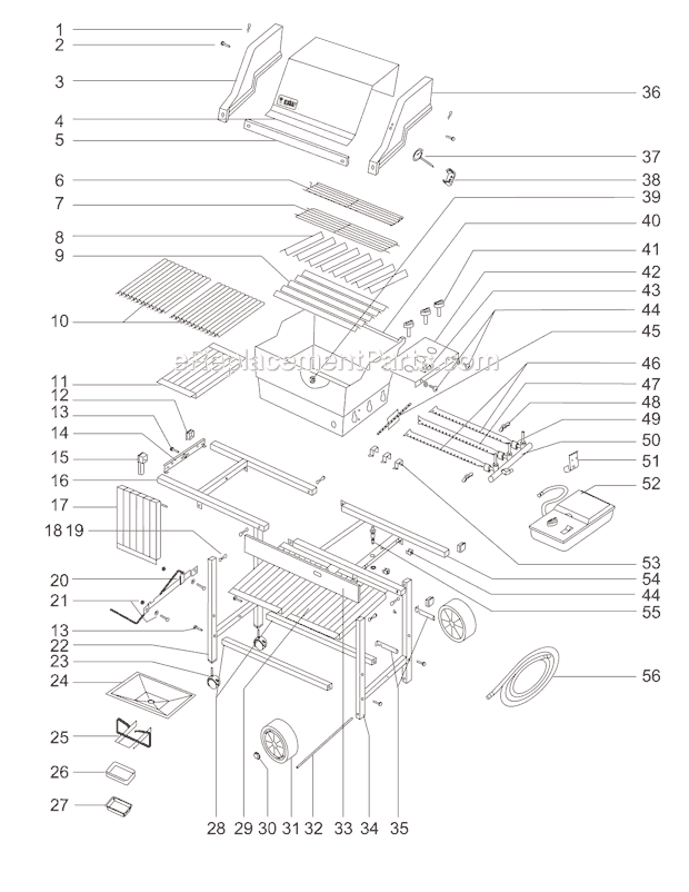Page A Diagram and Parts List for 331701  Weber Grill