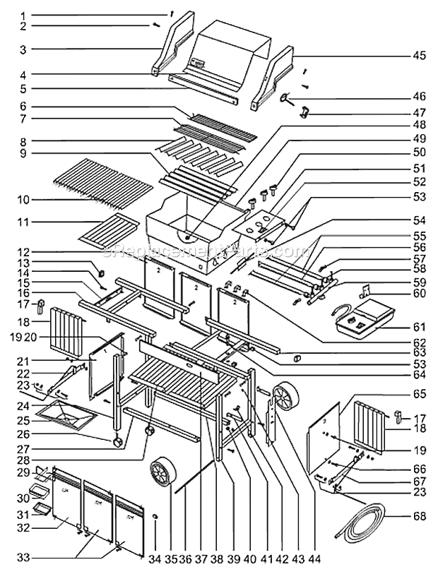 Page A Diagram and Parts List for 331901  Weber Grill