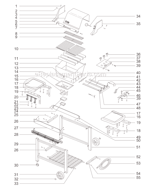 Page A Diagram and Parts List for 3351398  Weber Grill