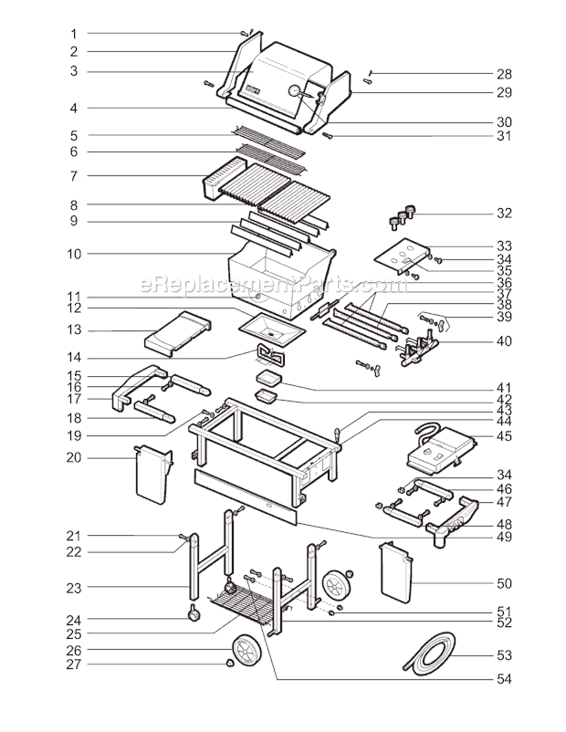 Page A Diagram and Parts List for 3390699  Weber Grill