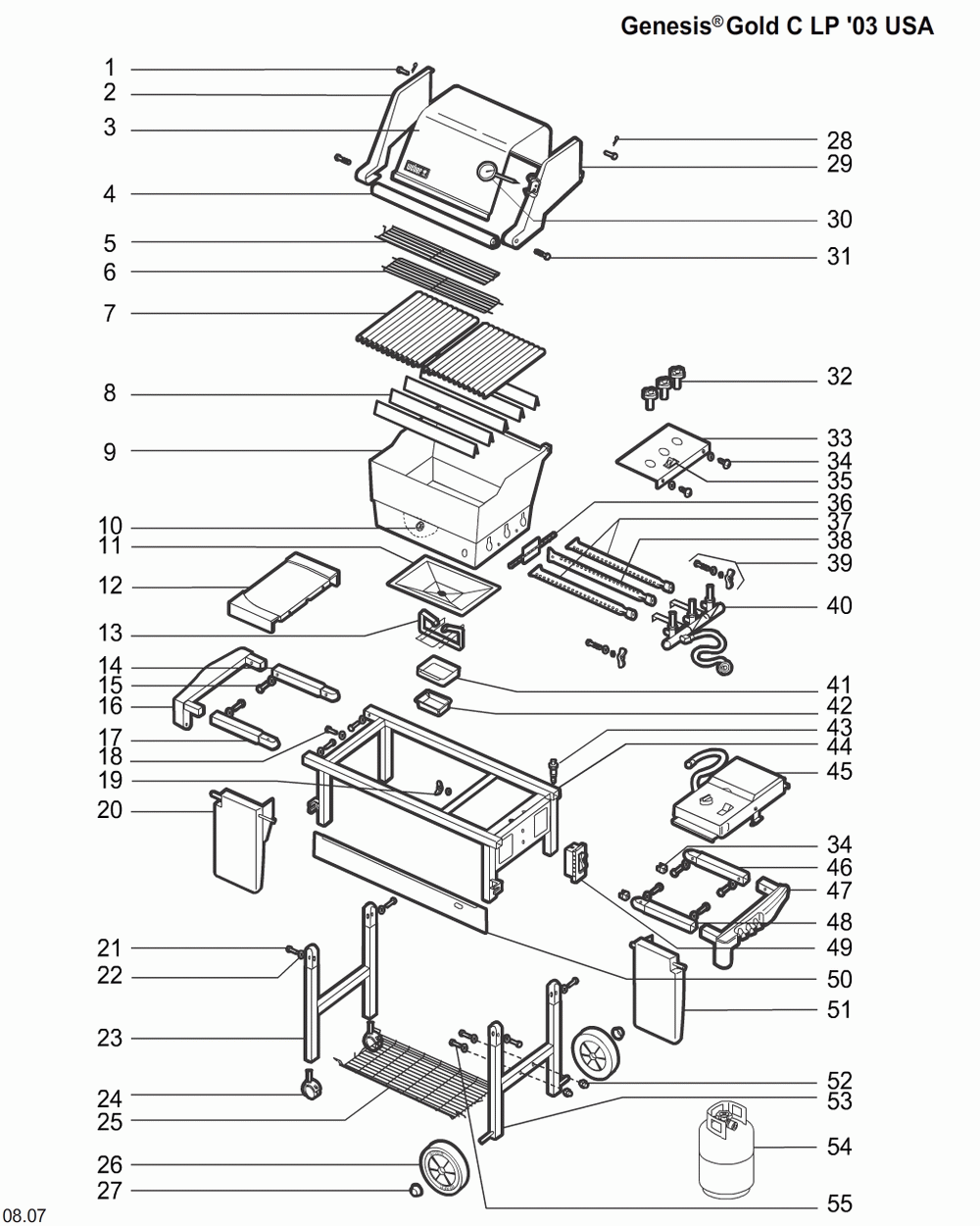 Diagram Diagram and Parts List for 3290009  Weber Grill