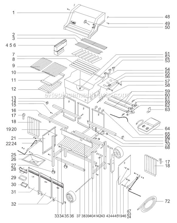 Page A Diagram and Parts List for 352101  Weber Grill