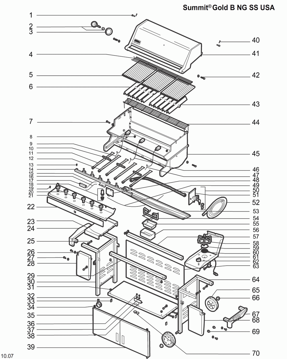 Diagram Diagram and Parts List for 5370009  Weber Grill