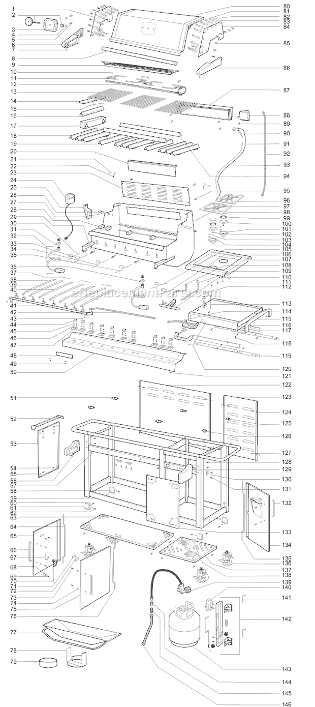 Page A Diagram and Parts List for 370201  Weber Grill