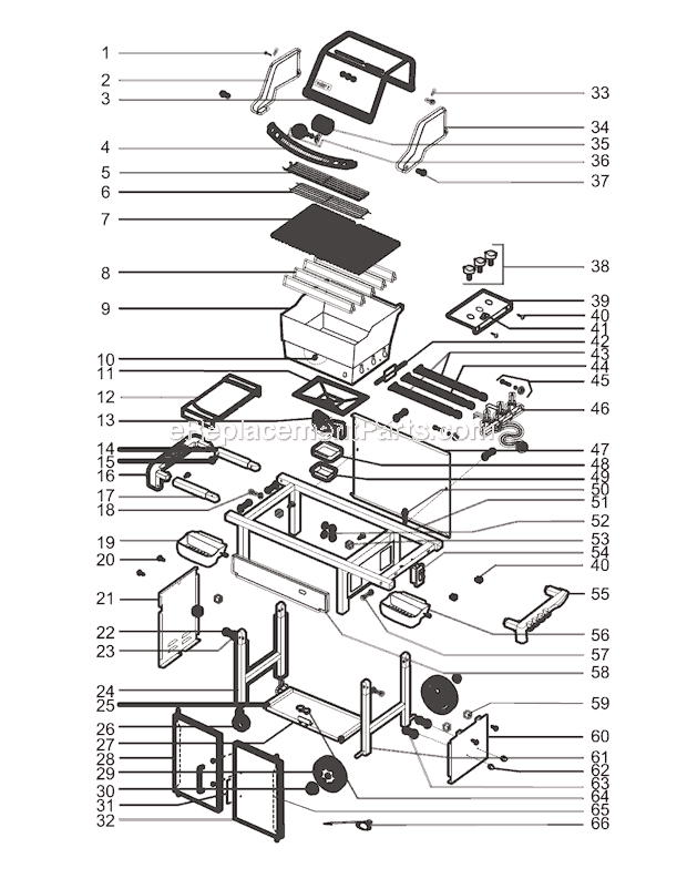 Page A Diagram and Parts List for 3721001  Weber Grill
