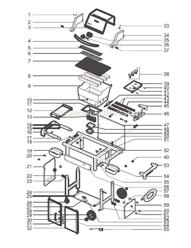 Page A Diagram and Parts List for 3820301  Weber Grill