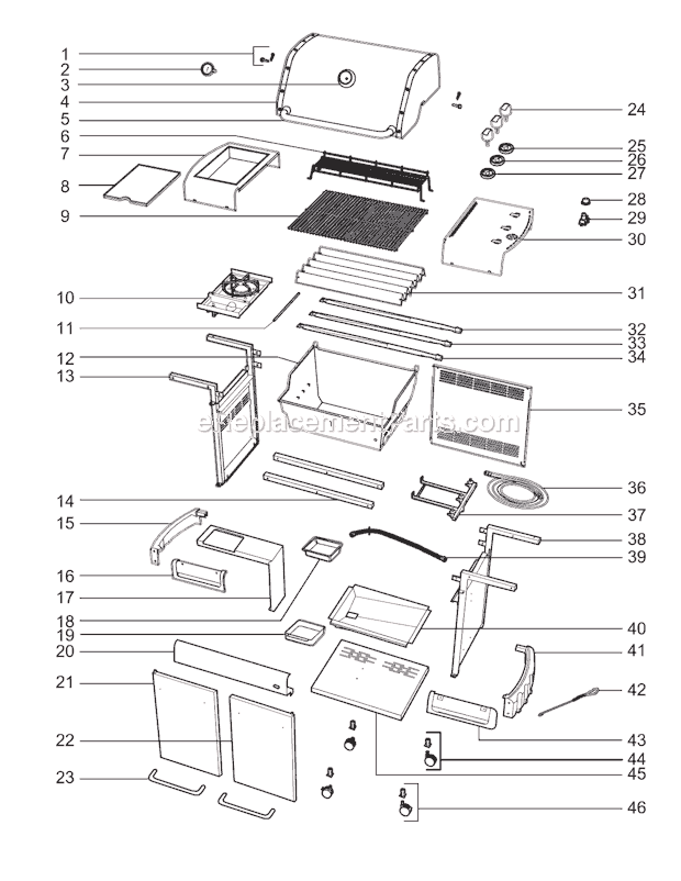 Page A Diagram and Parts List for 3850101 2007 Weber Grill