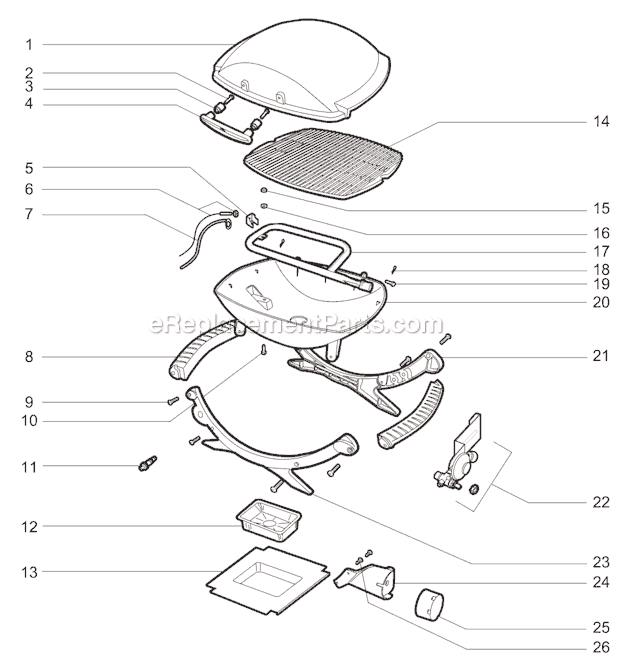 Page A Diagram and Parts List for 386002 2008 Weber Grill