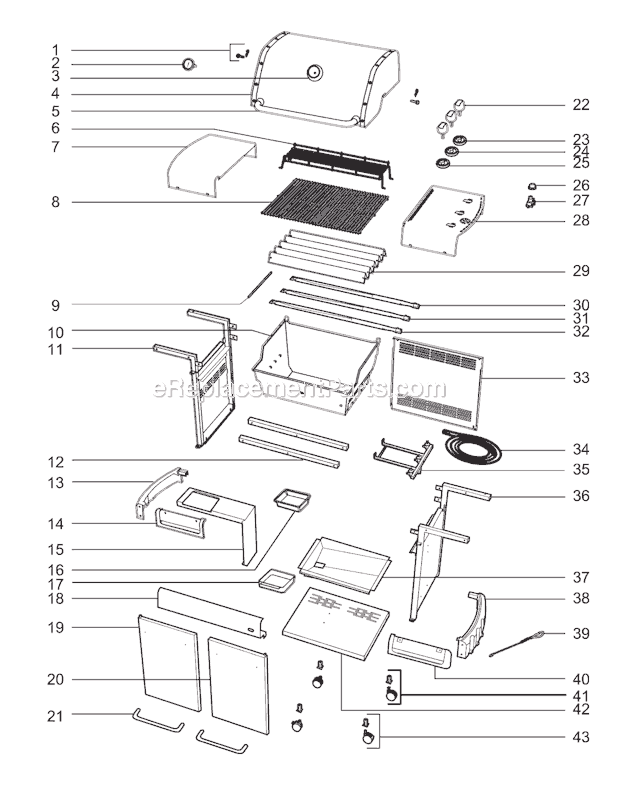 Page A Diagram and Parts List for 3870001 2007 Weber Grill