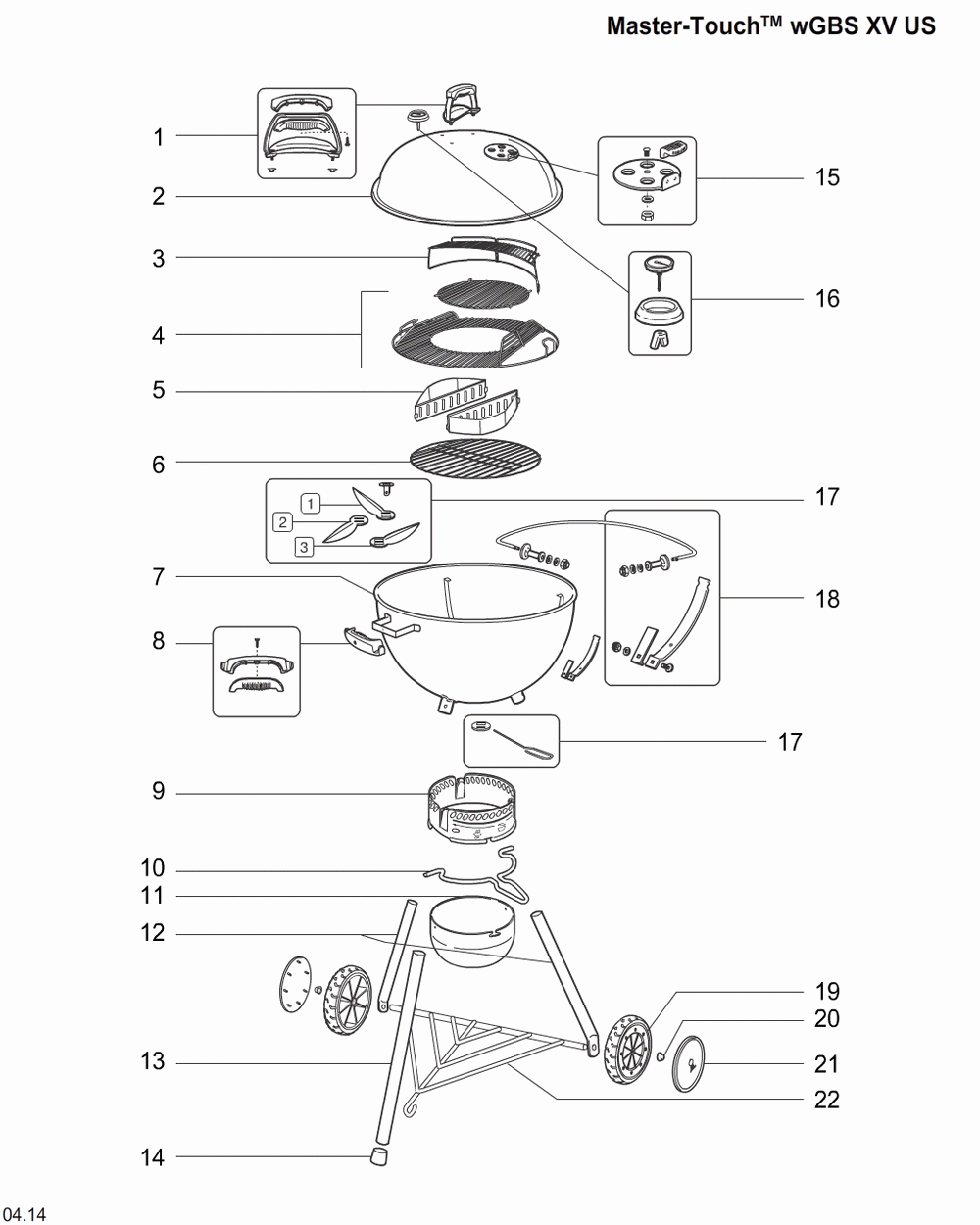 Diagram Diagram and Parts List for 14510601  Weber Smoker