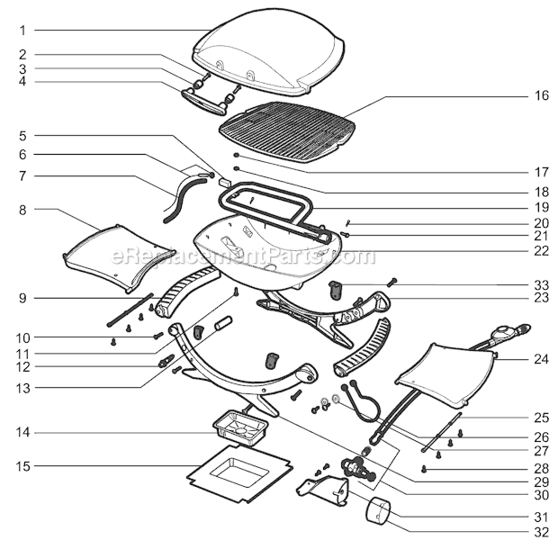 Page A Diagram and Parts List for 396004  Weber Grill