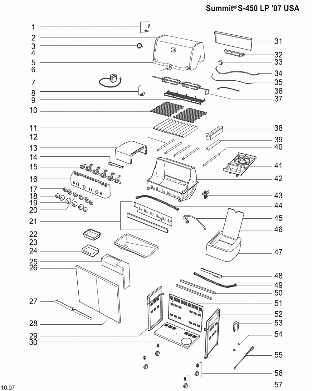 Diagram Diagram and Parts List for 1740001  Weber Grill