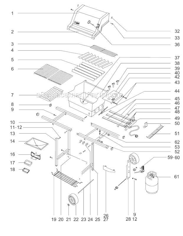 Page A Diagram and Parts List for 411001  Weber Grill