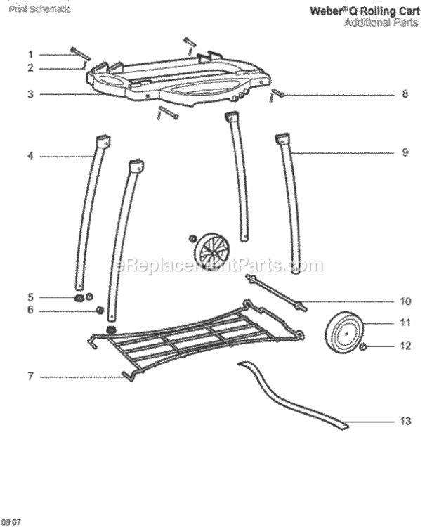 Page A Diagram and Parts List for 41432  Weber Grill