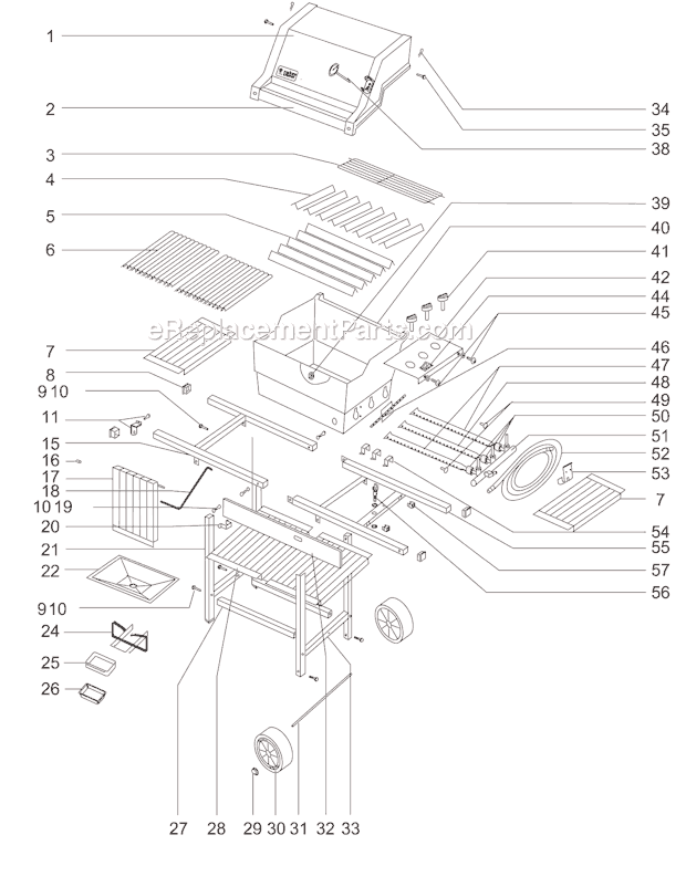 Page A Diagram and Parts List for 431401  Weber Grill