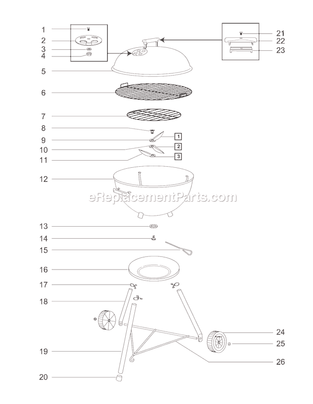 Page A Diagram and Parts List for 441004  Weber Grill