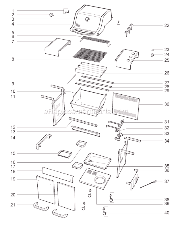 Page A Diagram and Parts List for 4421301 2009 Weber Grill