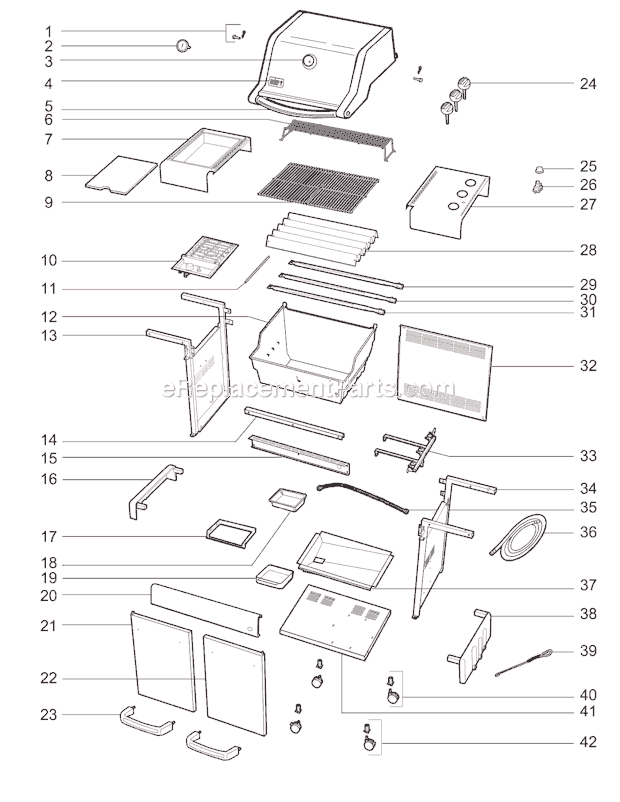 Page A Diagram and Parts List for 4531301 2009 Weber Grill