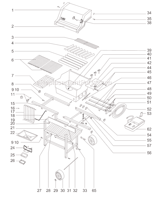 Page A Diagram and Parts List for 471401  Weber Grill