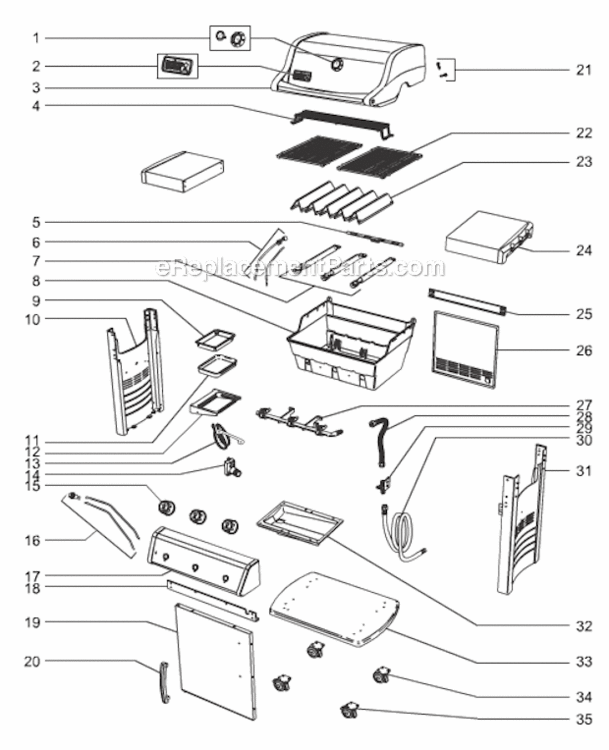 Page A Diagram and Parts List for 47510001  Weber Grill