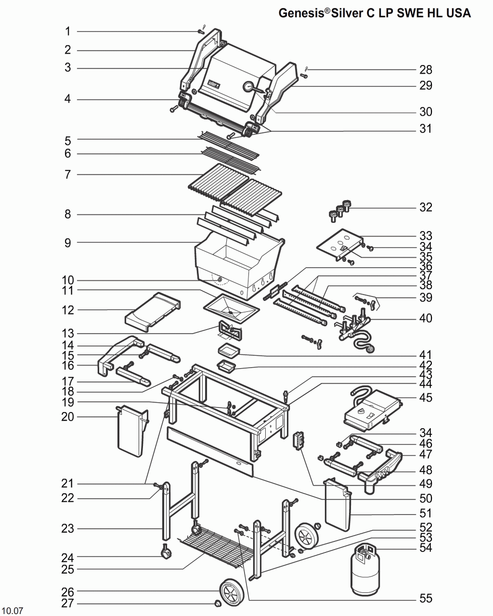 Diagram Diagram and Parts List for 2291609  Weber Grill