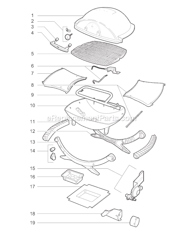 Page A Diagram and Parts List for 516501  Weber Grill