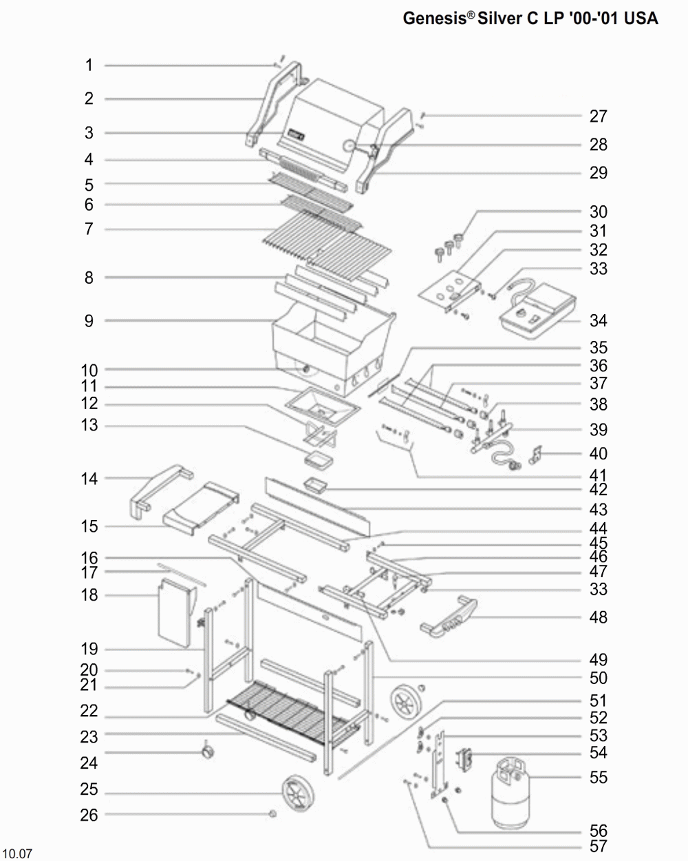 Diagram Diagram and Parts List for 2261001  Weber Grill