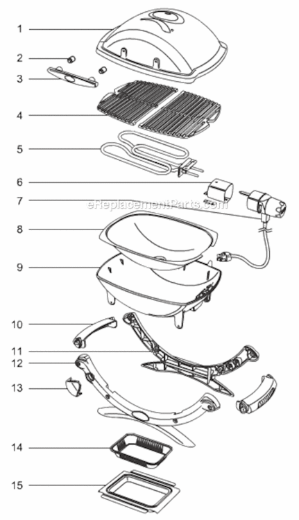 Page A Diagram and Parts List for 52020001  Weber Grill
