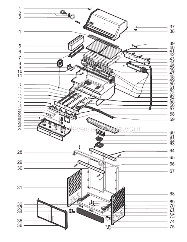Page A Diagram and Parts List for 5240501  Weber Grill