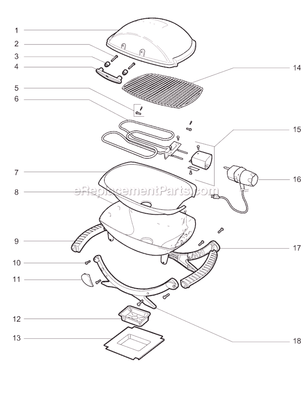Page A Diagram and Parts List for 526001 2008 Weber Grill