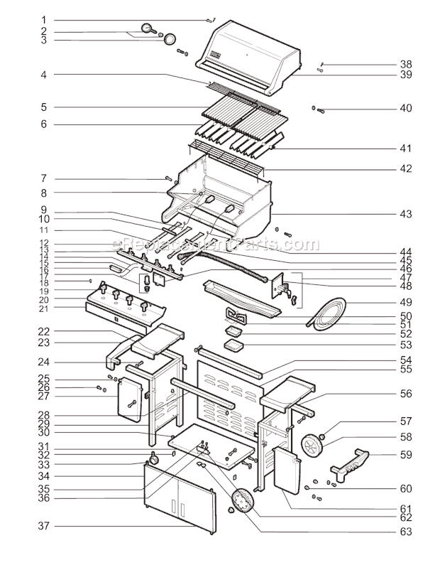 Page A Diagram and Parts List for 5310001  Weber Grill