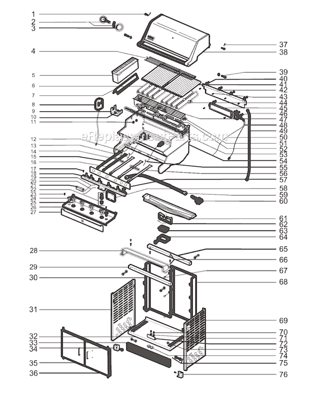 Page A Diagram and Parts List for 5340501  Weber Grill