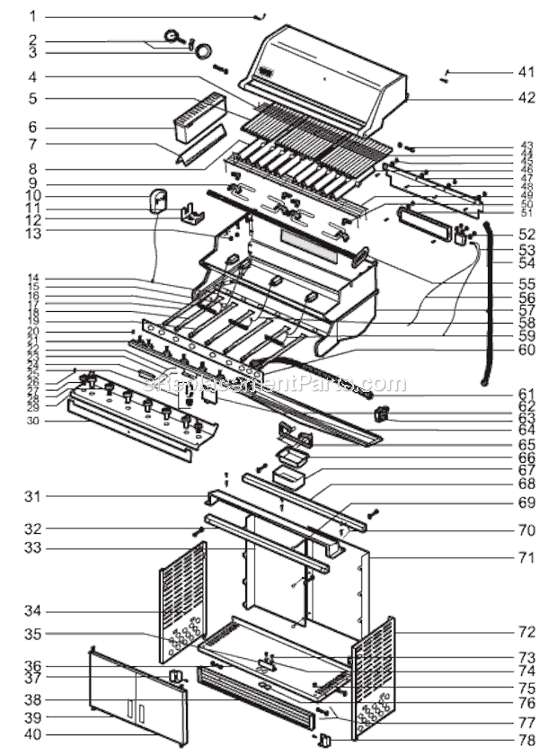Page A Diagram and Parts List for 5390501  Weber Grill