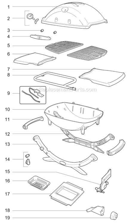 Page A Diagram and Parts List for 54060001  Weber Grill