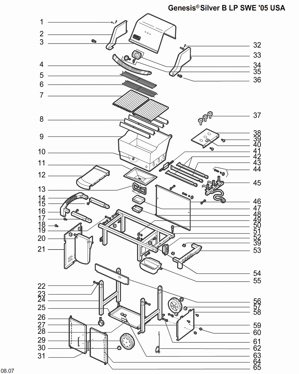 Diagram Diagram and Parts List for 6721209  Weber Grill