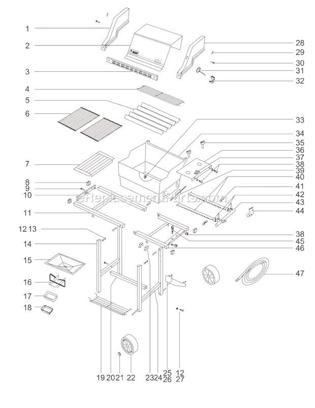 Page A Diagram and Parts List for 551502  Weber Grill