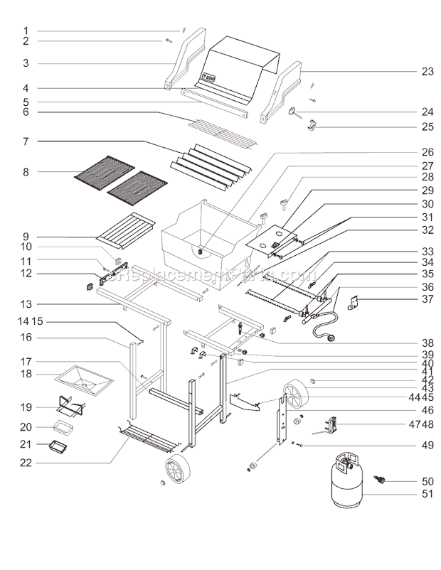 Page A Diagram and Parts List for 551798  Weber Grill