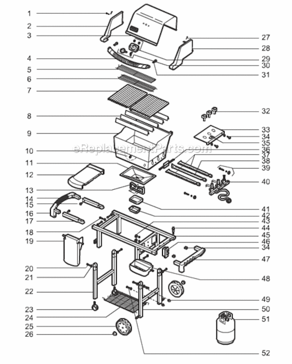 Page A Diagram and Parts List for 55549  Weber Grill Accessories
