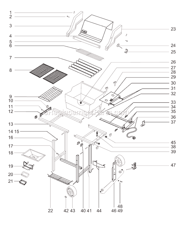 Page A Diagram and Parts List for 559798  Weber Grill
